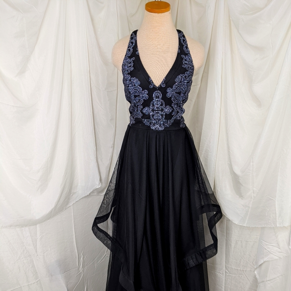 NWT Black Halter Prom Pageant Gown